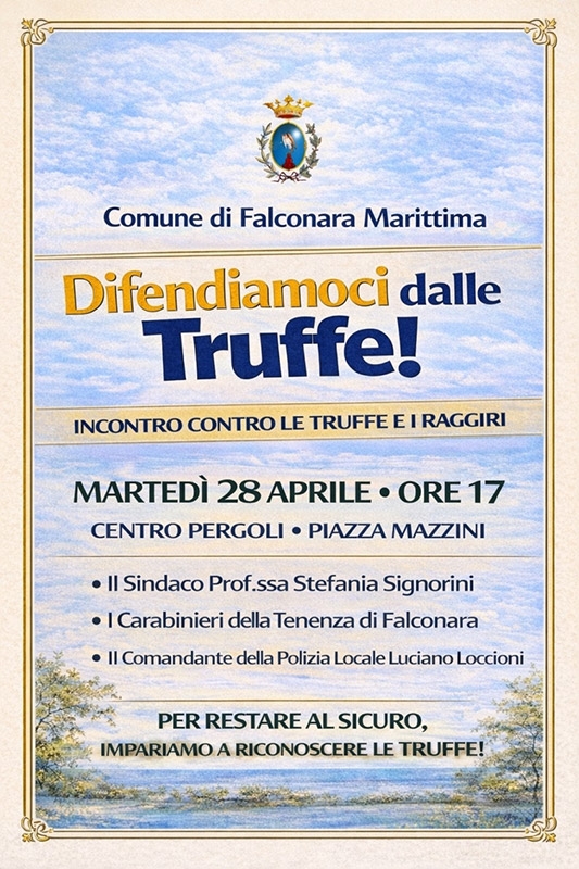 Difendiamoci dalle truffe - Incontro al Pergoli marted� 28 aprile alle 17