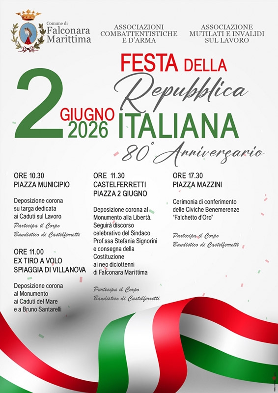 Falconara celebra la Festa della Repubblica tra memoria, Costituzione e Civiche Benemerenze